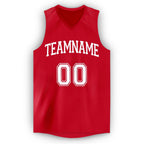Custom Red White Classic Tops Tank Top Basketball Jersey