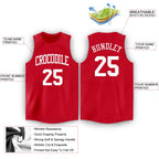 Custom Red White Classic Tops Sport Game Basketball Jersey