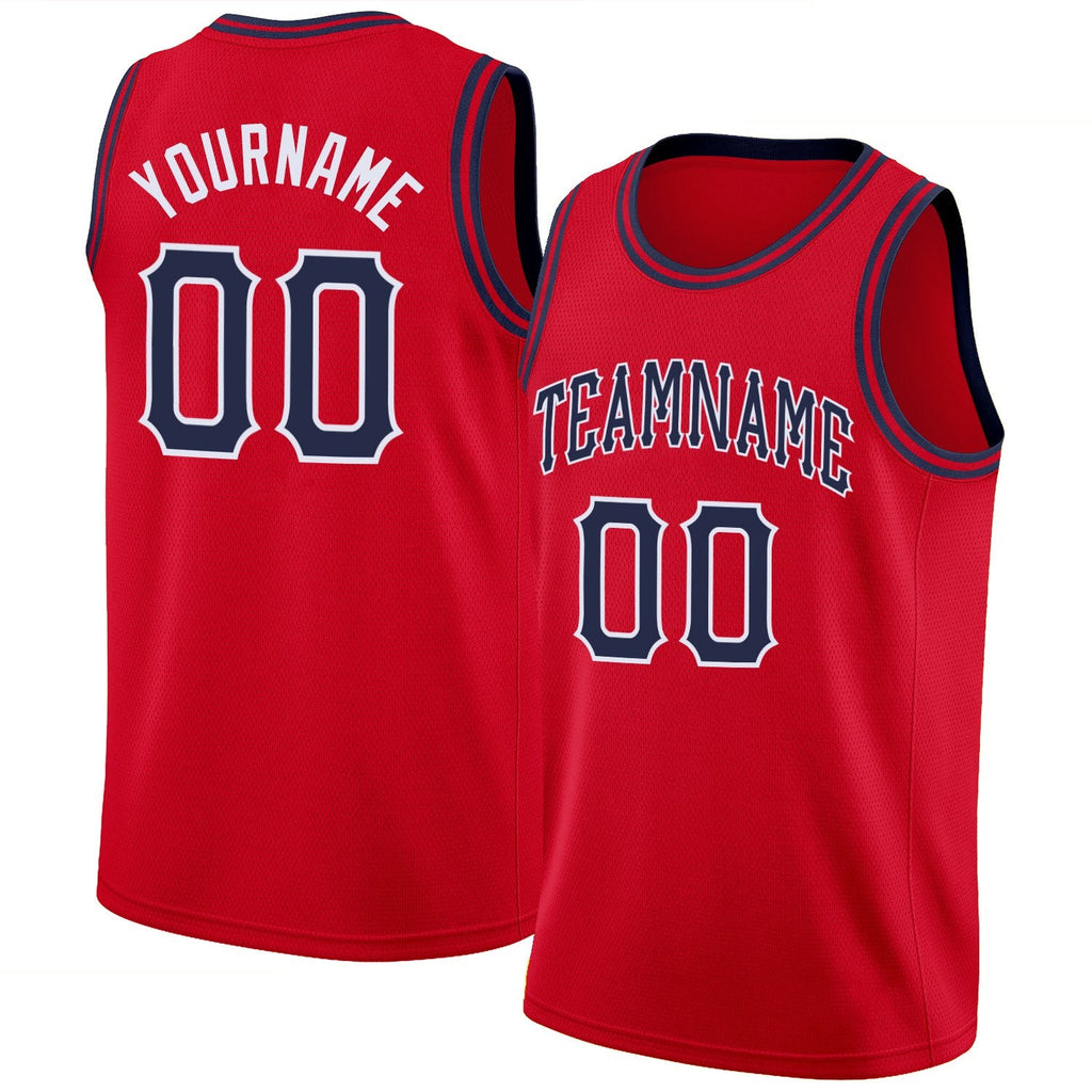 Custom Red Navy Classic Tops Fashion Sportwear Basketball Jersey