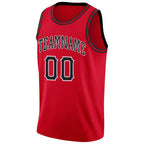 Custom Red Black White Classic Tops Athletic Casual Basketball Jersey