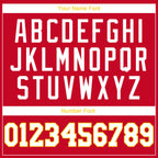 Custom Red White-Yellow Classic Tops Men/Boy Athletic Basketball Jersey