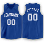 Custom Royal White Classic Tops Tank Top Basketball Jersey