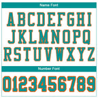 Custom White Aqua-Orange Classic Style Mesh Authentic Football Jersey