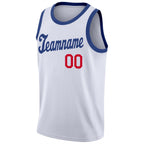 Custom White Royal-Red Classic Tops Men/Boy Basketball Jersey