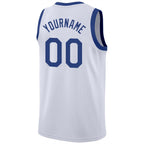 Custom White Royal-Red Classic Tops Men/Boy Basketball Jersey